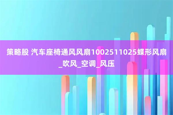 策略股 汽车座椅通风风扇1002511025蝶形风扇_吹风_空调_风压